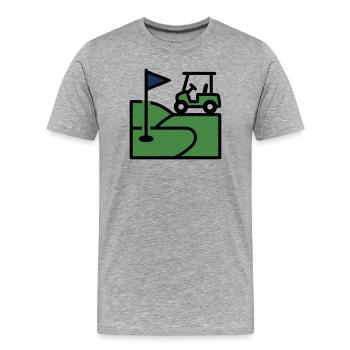 Golfplatz Golfcart Golfclub Golfer Herrenausflug - Männer Premium Bio T-Shirt - Grau meliert - Vorne - Damien (186cm)