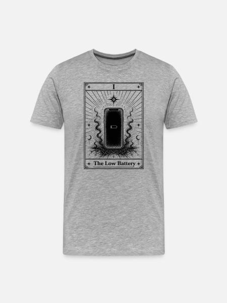 Low battery level | Tarot Card Everyday - Men's Premium Organic T-Shirt - heather grey
