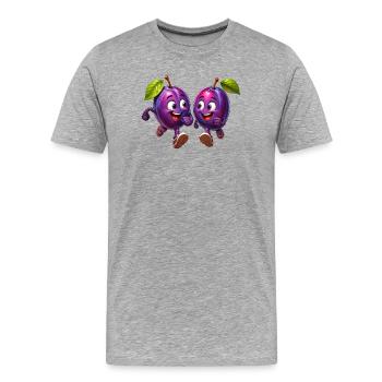 Drôles de prunes - T-shirt bio Premium Homme - gris chiné - Devant - Damien (186cm)