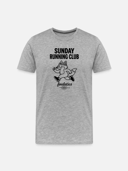 Sunday Running Club Foxletics - Männer Premium Bio T-Shirt - Grau meliert