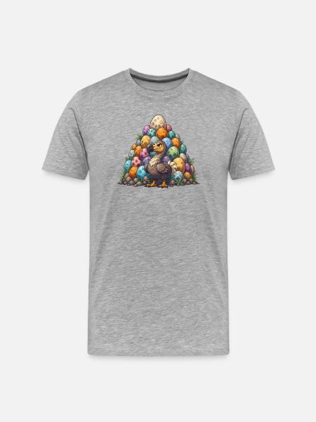 Bunter Dodo Eierhügel - Männer Premium Bio T-Shirt - Grau meliert