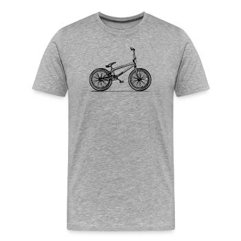BMX Bike - Illustration - T-shirt bio Premium Homme - gris chiné - Devant - Damien (186cm)