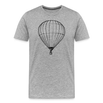 Hot Air Balloon - Illustration - Men's Premium Organic T-Shirt - heather grey - Front - Damien (186cm)
