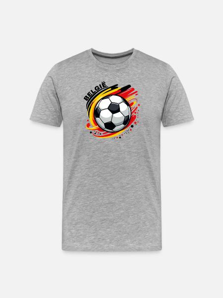 Belgischer Fußball - Männer Premium Bio T-Shirt - Grau meliert