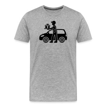 Package Service Delivery - Men's Premium Organic T-Shirt - heather grey - Front - Damien (186cm)