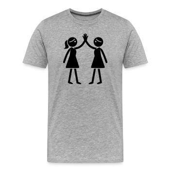 Amitié Meilleures amies - T-shirt bio Premium Homme - gris chiné - Devant - Damien (186cm)
