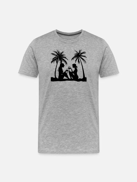 Sommer Frauen Urlaub Party - Männer Premium Bio T-Shirt - Grau meliert