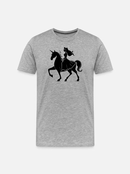 Princesse Licorne - T-shirt bio Premium Homme - gris chiné