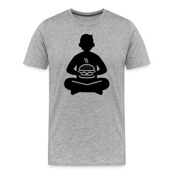 Burger Essen - Männer Premium Bio T-Shirt - Grau meliert - Vorne - Damien (186cm)