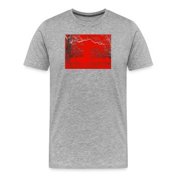 Red Forest Edge Contrast - Men's Premium Organic T-Shirt - heather grey - Front - Damien (186cm)