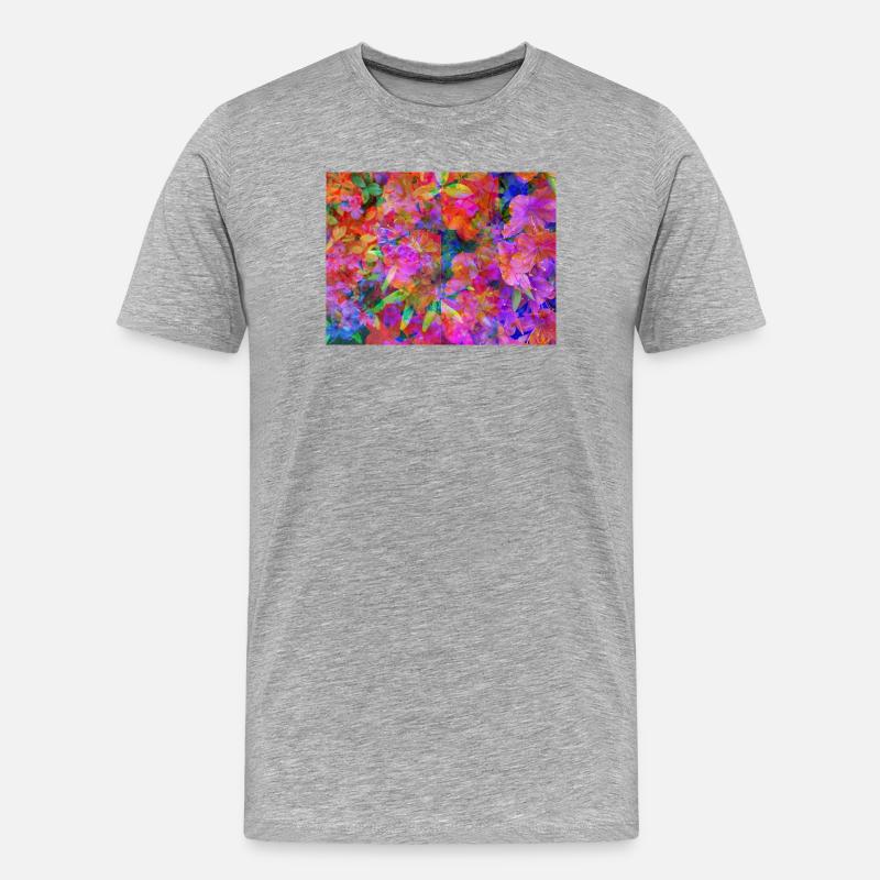 Farbexplosion Blüten-Collage - Männer Premium Bio T-Shirt - Grau meliert