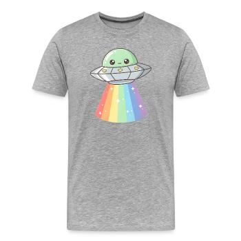 OVNI - T-shirt bio Premium Homme - gris chiné - Devant - Damien (186cm)