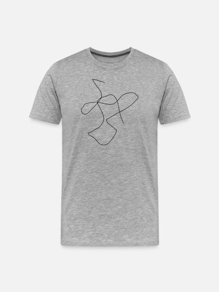 Chaotic Line Art 3 - Men's Premium Organic T-Shirt - heather grey