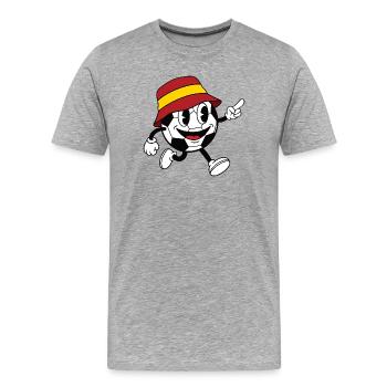 Spain Football Fan Retro Comic Mascot - Men's Premium Organic T-Shirt - heather grey - Front - Damien (186cm)