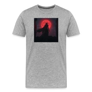 Slavic Striga Blood Moon - Dark Fantasy - Men's Premium Organic T-Shirt - heather grey - Front - Damien (186cm)