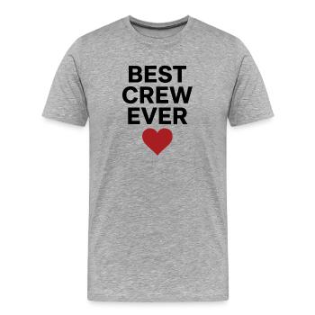 Best Crew Ever Heart Team Saying Black - Men's Premium Organic T-Shirt - heather grey - Front - Damien (186cm)