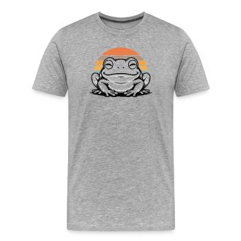 Chapeau de cowboy grenouille Musique de guitare Amphibien Drôle - T-shirt bio Premium Homme - gris chiné - Devant - Damien (186cm)