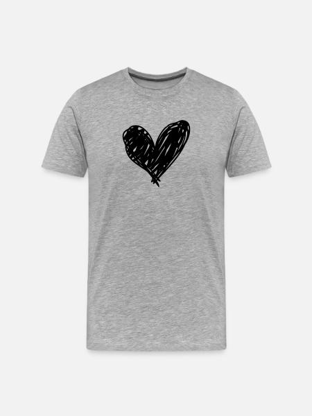 Heart - Men's Premium Organic T-Shirt - heather grey
