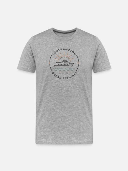 Southampton Ocean Terminal Maritime Badge - Men's Premium Organic T-Shirt - heather grey