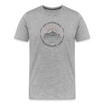 Gothenburg Passenger Line Vintage Harbor Badge - Men's Premium Organic T-Shirt - heather grey - Front - Damien (186cm)