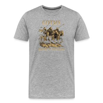 Ancient Equestrian Peoples, Romans, Germanic Tribes, History - Men's Premium Organic T-Shirt - heather grey - Front - Damien (186cm)