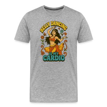 Cardio en danse du ventre - T-shirt bio Premium Homme - gris chiné - Devant - Damien (186cm)