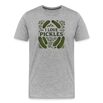 I Love Pickles - Men's Premium Organic T-Shirt - heather grey - Front - Damien (186cm)