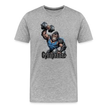 Gympanse Kraft-Gorilla - Männer Premium Bio T-Shirt - Grau meliert - Vorne - Damien (186cm)