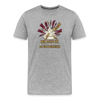 Klarsicht Club Aluhut - Männer Premium Bio T-Shirt - Grau meliert - Vorne - Damien (186cm)