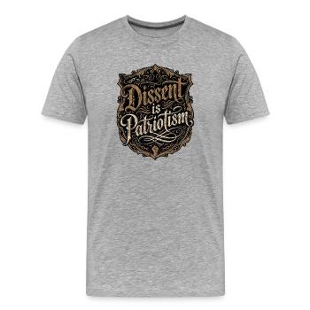 La dissidence est du patriontisme - T-shirt bio Premium Homme - gris chiné - Devant - Damien (186cm)