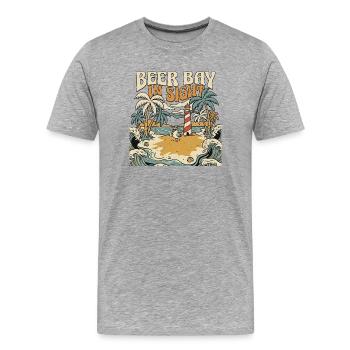 Beer Bay In Sight - Men's Premium Organic T-Shirt - heather grey - Front - Damien (186cm)