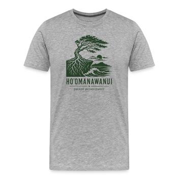 Hoomanawanui Patience - T-shirt bio Premium Homme - gris chiné - Devant - Damien (186cm)