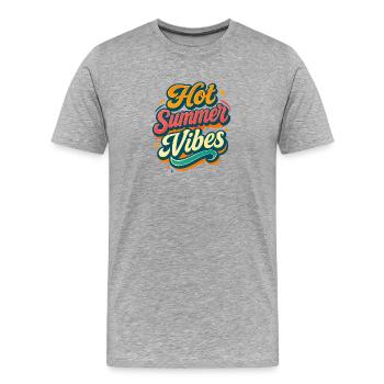 Hot Summer Vibes - Men's Premium Organic T-Shirt - heather grey - Front - Damien (186cm)