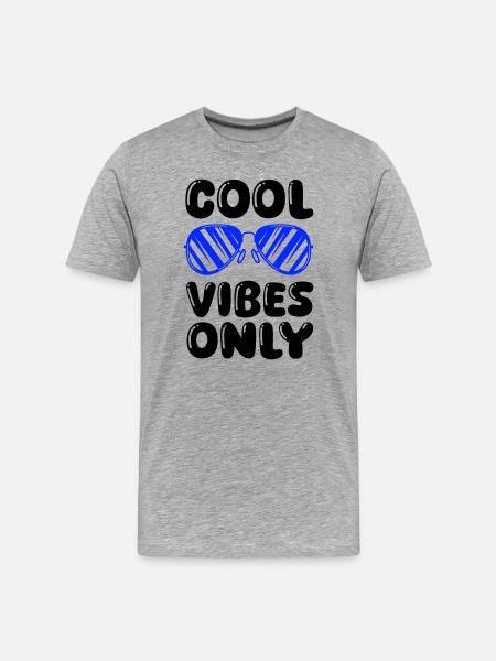 Cool Vibes Sunglasses Illustration - Men's Premium Organic T-Shirt - heather grey