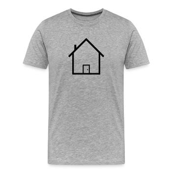 House Outline - Men's Premium Organic T-Shirt - heather grey - Front - Damien (186cm)