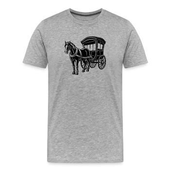 Carrosse hippomobile - T-shirt bio Premium Homme - gris chiné - Devant - Damien (186cm)