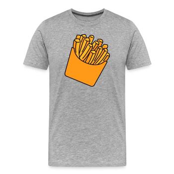 Pommes Fries Illustration - Männer Premium Bio T-Shirt - Grau meliert - Vorne - Damien (186cm)