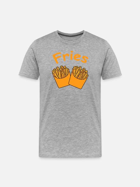 Fries Duo Cartoon YellowOrange - Men's Premium Organic T-Shirt - heather grey