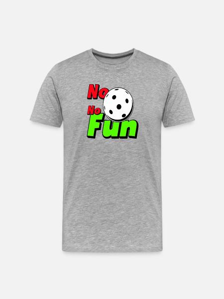 Floorball , No Floorball No Fun - Männer Premium Bio T-Shirt - Grau meliert