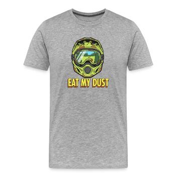 Dust Rider Helmet Art: Eat My Dust - Men's Premium Organic T-Shirt - heather grey - Front - Damien (186cm)