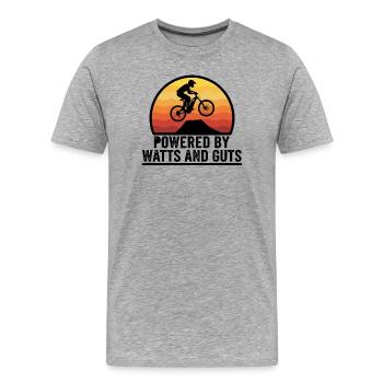 Sunset E-MTB Ebike Jump Power - Men's Premium Organic T-Shirt - heather grey - Front - Damien (186cm)