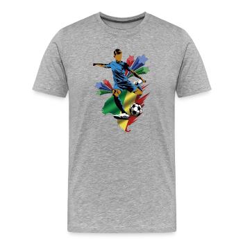 République du Congo - République du Congo - Drapeau - T-shirt bio Premium Homme - gris chiné - Devant - Damien (186cm)