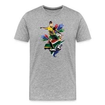 Afrique du Sud - Afrique du Sud - Drapeau - T-shirt bio Premium Homme - gris chiné - Devant - Damien (186cm)