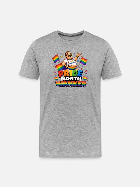 Pride Month Funny Rainbow Design - Men's Premium Organic T-Shirt - heather grey