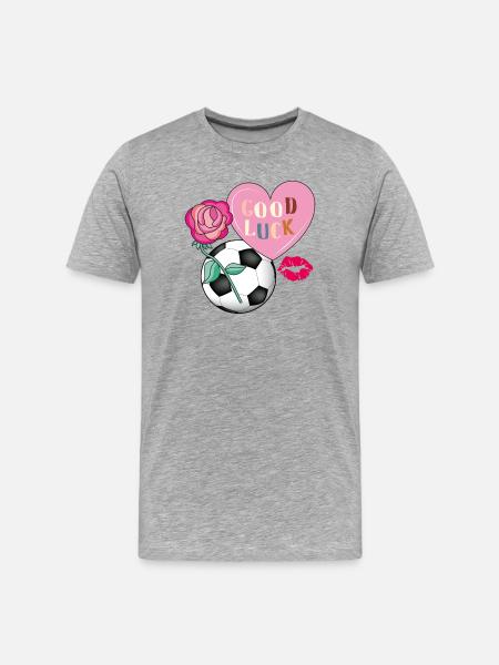 ich liebe Fußball - Männer Premium Bio T-Shirt - Grau meliert