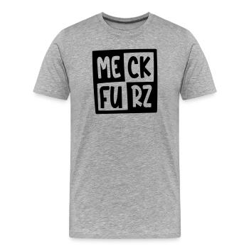 MECK-FURZ - Männer Premium Bio T-Shirt - Grau meliert - Vorne - Damien (186cm)