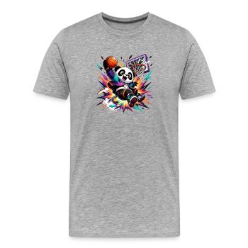 Panda Slam Dunk Neon - T-shirt bio Premium Homme - gris chiné - Devant - Damien (186cm)