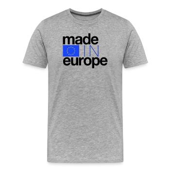Hergestellt in Europa - Männer Premium Bio T-Shirt - Grau meliert - Vorne - Damien (186cm)