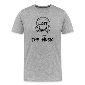 Lost in Music - T-shirt bio Premium Homme - gris chiné - Devant - Damien (186cm)