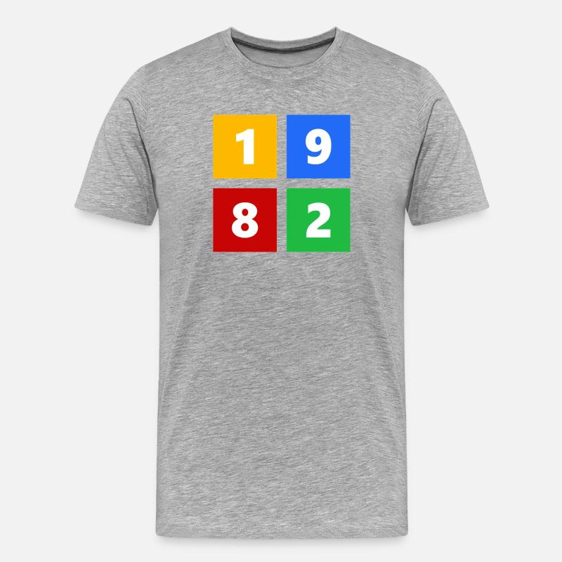 1982 - Männer Premium Bio T-Shirt - Grau meliert